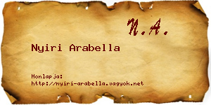 Nyiri Arabella névjegykártya